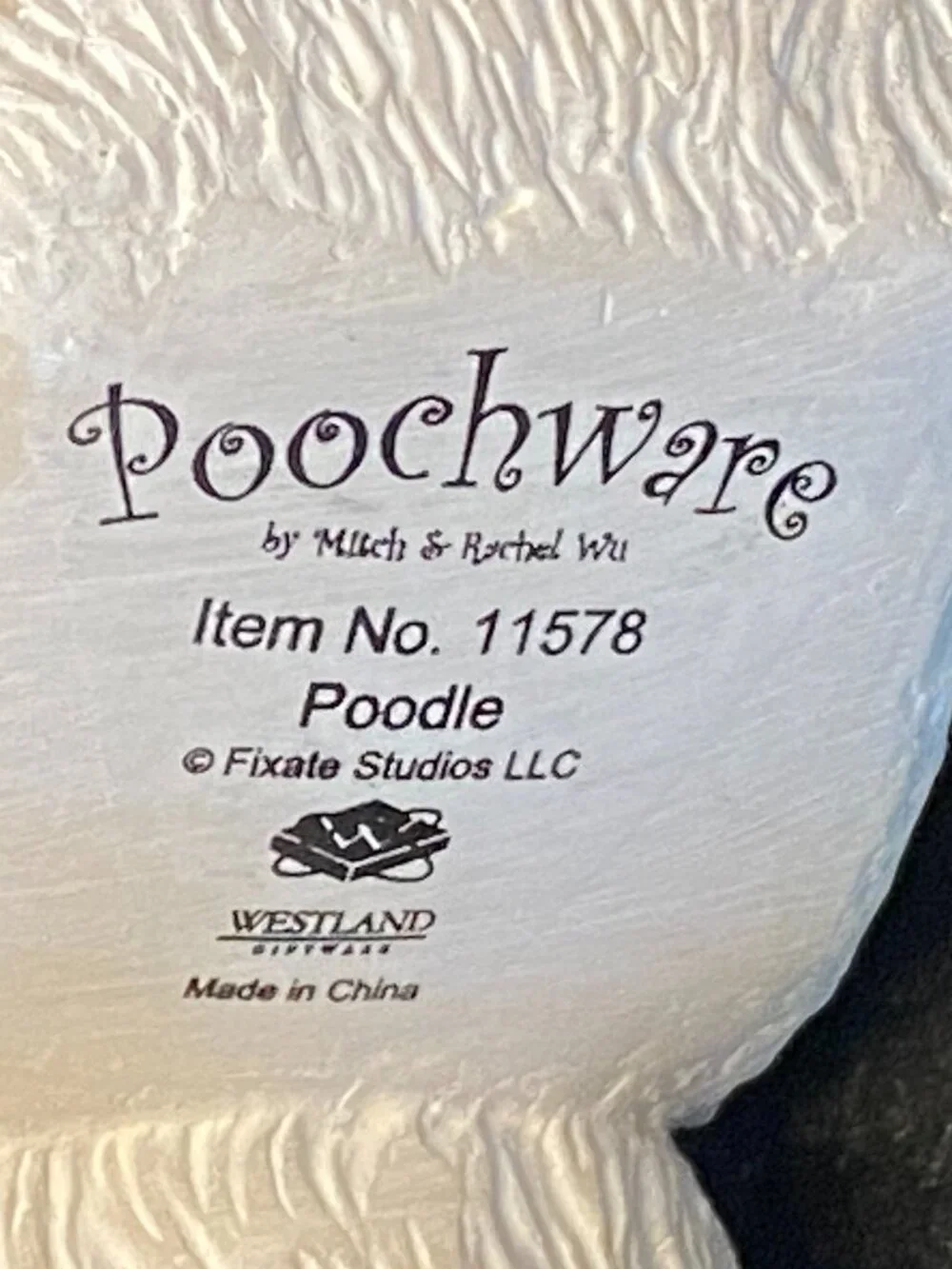 VTG Westland Giftware Poochware White Poodle Figurine 11578 Rare